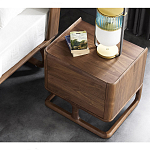 Прикроватный деревянный столик с 2-мя ящиками Moon Walnut Furniture варинант исполнения - 3 | Loft Concept в Самаре
