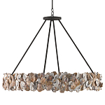 Люстра круглая с абажуром из устричных раковин Sea Ravens варинант исполнения - 3 | Loft Concept в Самаре