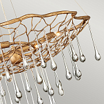 Люстра подвесная золотого цвета с металлическим сетчатым основанием и стеклянными каплевидными подвесками Hinkley варинант исполнения - 4 | Loft Concept в Самаре