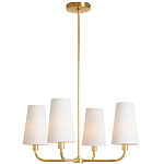 Люстра золотая с белыми тканевыми абажурами Coolness варинант исполнения - 2 | Loft Concept в Самаре