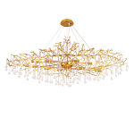 Люстра круглая подвесная с декором в виде ветвей и прозрачных подвесок из стекла в форме капель Droplet Chandelier варинант исполнения - 1 | Loft Concept в Самаре