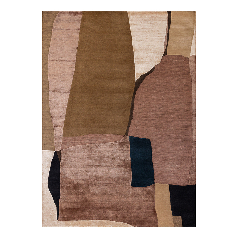 Ковер шелк Manhattan Wool Silk Carpet IV Розовый Оливковый Бежевый в Самаре | Loft Concept 