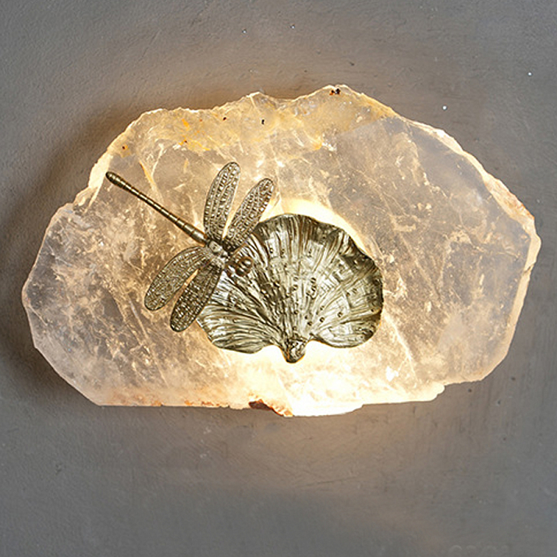 Бра Декоративный лист с стрекозой Glacial Fragment Медь Прозрачный Бра Декоративный лист с стрекозой Glacial Fragment Медь Прозрачный в Самаре | Loft Concept