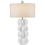 Настольная лампа белая с тканевым абажуром в форме цилиндра Morphing варинант исполнения - 3 | Loft Concept в Самаре