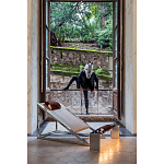 Дизайнерское кресло на металлическом каркасе с подставкой для ног Poltronova Mies Armchair варинант исполнения - 7 | Loft Concept в Самаре