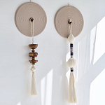 Аксессуар на стену диск с деревянными бусинами Wall Decor Thread Disc  варинант исполнения - 1 | Loft Concept в Самаре