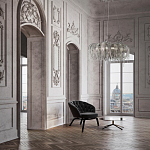 Люстра подвесная круглая с изогнутыми металлическими дугами и ниспадающими цепочками 65 см Atlantis Chain варинант исполнения - 18 | Loft Concept в Самаре