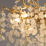 Люстра подвесная золотого цвета с декоративными ветвями и прозрачными рельефными подвесками FAIRYTREE Light варинант исполнения - 5 | Loft Concept в Самаре
