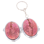 Зеркало брелок складное двухстороннее из натурального камня Родонит Stone Mirrors варинант исполнения - 3 | Loft Concept в Самаре