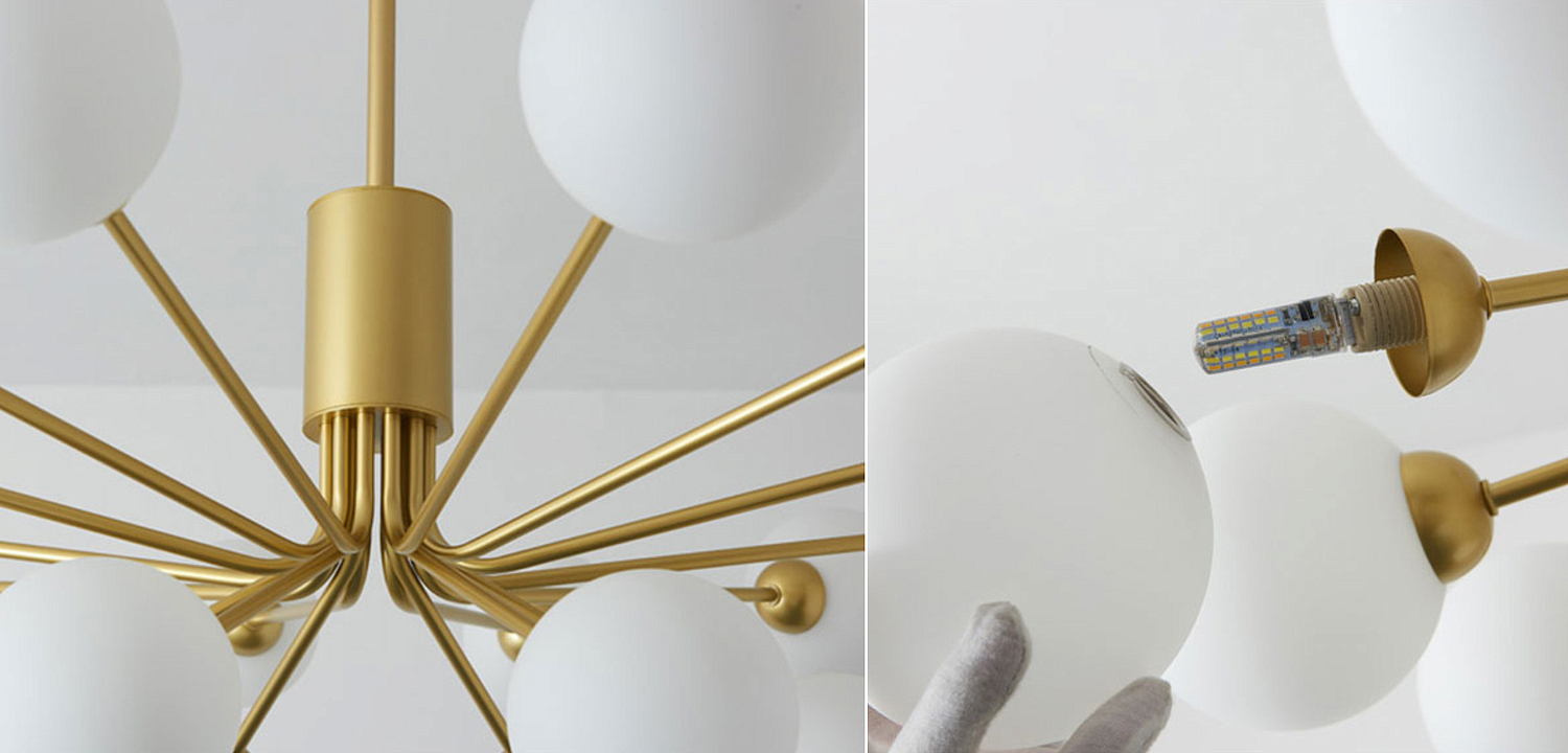 Люстра Berries Chandelier White Balloons Gold 18 Люстра Berries Chandelier White Balloons Gold 18 - Loft-Concept в Самаре