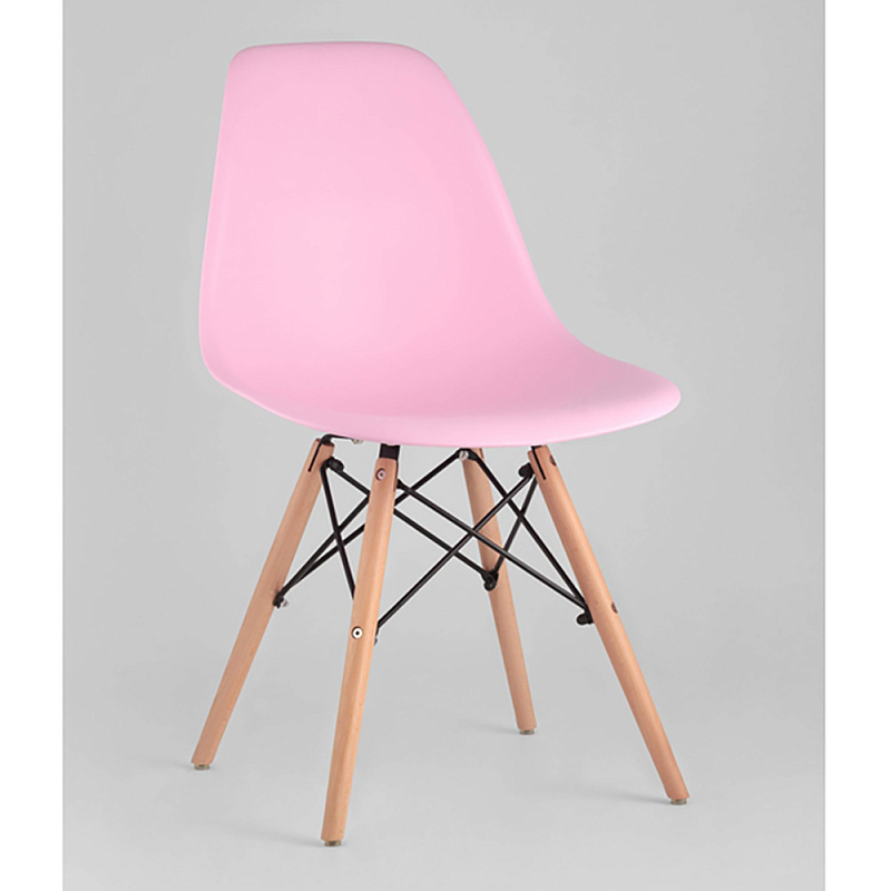 Пластиковый стул на ножках из массива бука Eames Pink Розовый Древесина Пластиковый стул на ножках из массива бука Eames Pink Розовый Древесина в Самаре | Loft Concept