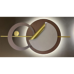 Бра круглое светодиодное в матовых оттенках коричневого и золотого цвета Kosmikos варинант исполнения - 1 | Loft Concept в Самаре