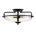 Потолочный светильник со стеклянным плафоном на изогнутых кронштейнах Quoizel  варинант исполнения - 4 | Loft Concept в Самаре