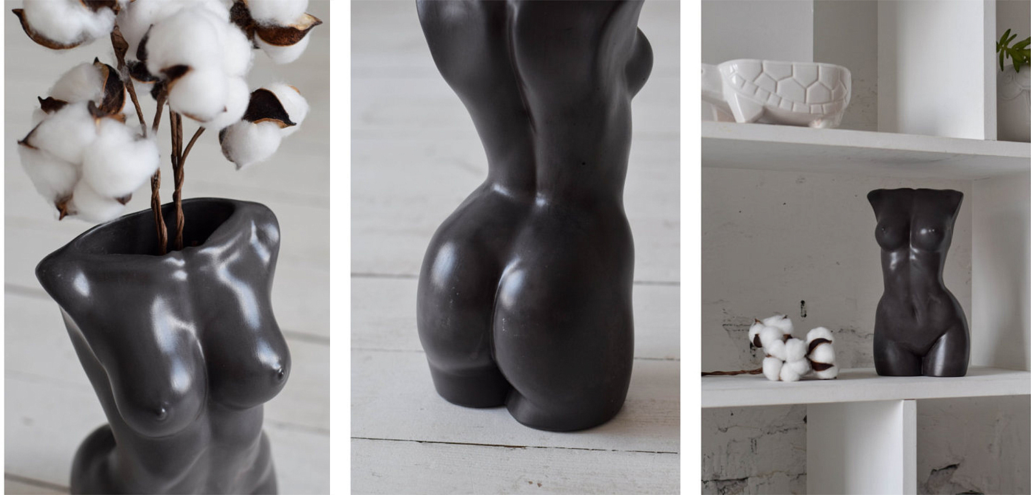 Ваза Vase Female Torso black Ваза Vase Female Torso black - Loft-Concept в Самаре