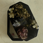 Шкатулка из эпоксидной смолы с цветами черная Epoxy Resin Box Black варинант исполнения - 3 | Loft Concept в Самаре