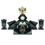 Настольный письменный набор из нефрита Герб России Dignity варинант исполнения - 1 | Loft Concept в Самаре