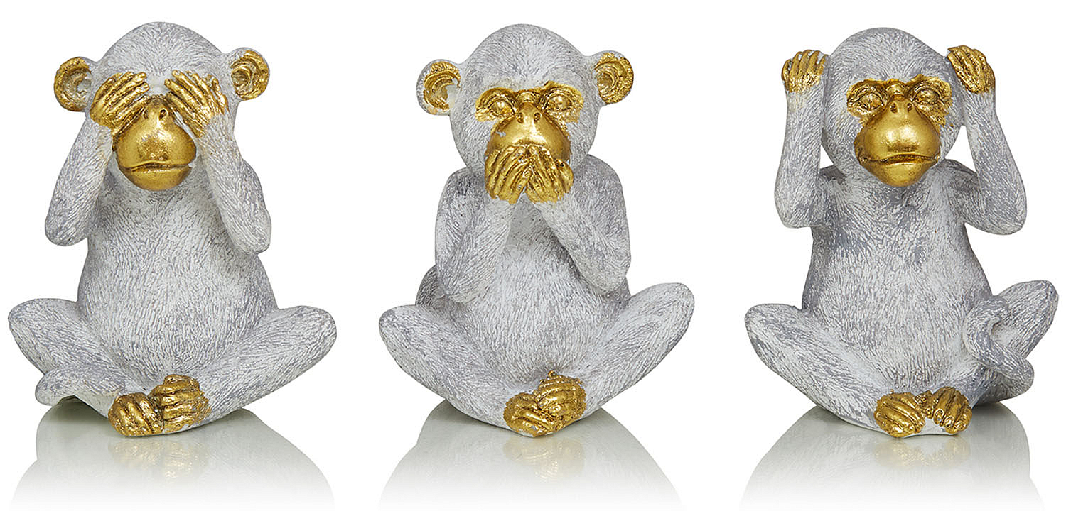 Комплект из 3-х статуэток Three Monkeys Комплект из 3-х статуэток Three Monkeys - Loft-Concept в Самаре