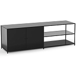 ТВ-тумба из металла с 2-мя дверцами и полками Damian Metal TV Stand варинант исполнения - 2 | Loft Concept в Самаре