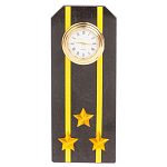 Часы подарочные настольные в виде погона ВМФ из натурального камня Змеевик Military Clock варинант исполнения - 6 | Loft Concept в Самаре