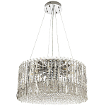 Круглая люстра с металлическими и хрустальными подвесками Bonnay Crystal Chrome Chandelier варинант исполнения - 6 | Loft Concept в Самаре