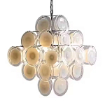 Люстра  с каскадом из круглых декоративных элементов  White Clear Glass Chandelier варинант исполнения - 6 | Loft Concept в Самаре