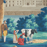 Обои ручная роспись Monuments of Paris Jacquemart on scenic paper варинант исполнения - 1 | Loft Concept в Самаре