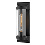 Настенный фонарь в индустриальном стиле с вытянутым цилиндрическим плафоном из прозрачного стекла и черным корпусом Hinkley варинант исполнения - 4 | Loft Concept в Самаре