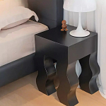 Дизайнерский журнальный стол чёрный с ножками волнистой формы Egopi варинант исполнения - 2 | Loft Concept в Самаре