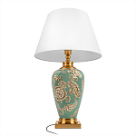 Настольная лампа бирюзовая с цветочным принтом Turquoise Flight варинант исполнения - 3 | Loft Concept в Самаре