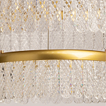 Люстра двухъярусная с золотого цвета и прозрачными подвесками Pettico варинант исполнения - 4 | Loft Concept в Самаре