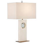 Настольная лампа из мрамора с тканевым прямоугольным абажуром Eternity варинант исполнения - 3 | Loft Concept в Самаре