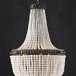 Люстра каплевидной формы декорированная нитями стеклянных бусин молочного цвета Bead threads варинант исполнения - 2 | Loft Concept в Самаре