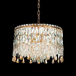 Люстра круглая с хрустальными подвесками на золотистом каркасе Roul Crystal Light варинант исполнения - 6 | Loft Concept в Самаре