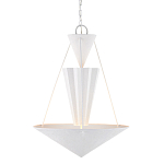 Люстра светодиодная белая геометрической формы с рифленым плафоном White Geometric Lamps варинант исполнения - 1 | Loft Concept в Самаре