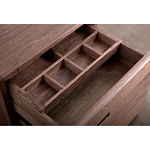 Прикроватный столик деревянный с 2-мя ящиками Moon Walnut Furniture варинант исполнения - 3 | Loft Concept в Самаре