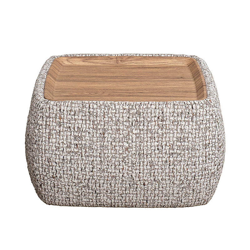 Столик прикроватный мягкий Soft Table from Chenille Древесина Серый в Самаре | Loft Concept 