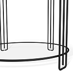 Стол журнальный круглый со столешницей из стекла Gold and Black Marble варинант исполнения - 4 | Loft Concept в Самаре