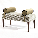 Банкетка Banquette PIED DE POULE с принтом гусиная лапка и бежевыми подлокотниками  варинант исполнения - 2 | Loft Concept в Самаре