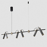 Люстра с 8-ю цилиндрическими плафонами на магнитном креплении и черным металлическим основанием Bronze Concert варинант исполнения - 2 | Loft Concept в Самаре