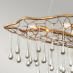 Люстра подвесная золотого цвета с металлическим сетчатым основанием и стеклянными каплевидными подвесками Hinkley варинант исполнения - 10 | Loft Concept в Самаре