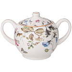 Чайный сервиз из фарфора белый с рисунком цветов на 6 персон 14 предметов Garden Whisper Porcelain Set  варинант исполнения - 3 | Loft Concept в Самаре