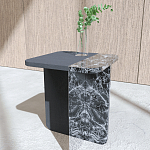 Slice журнальный столик из мрамора и массива дуба варинант исполнения - 1 | Loft Concept в Самаре