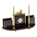 Настольный канцелярский набор из нефрита с декором в виде льва Golden Lion варинант исполнения - 2 | Loft Concept в Самаре