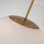 Подвесной светильник золотого цвета с полусферическим опаловым плафоном и декоративным элементом Elstead Lighting варинант исполнения - 5 | Loft Concept в Самаре