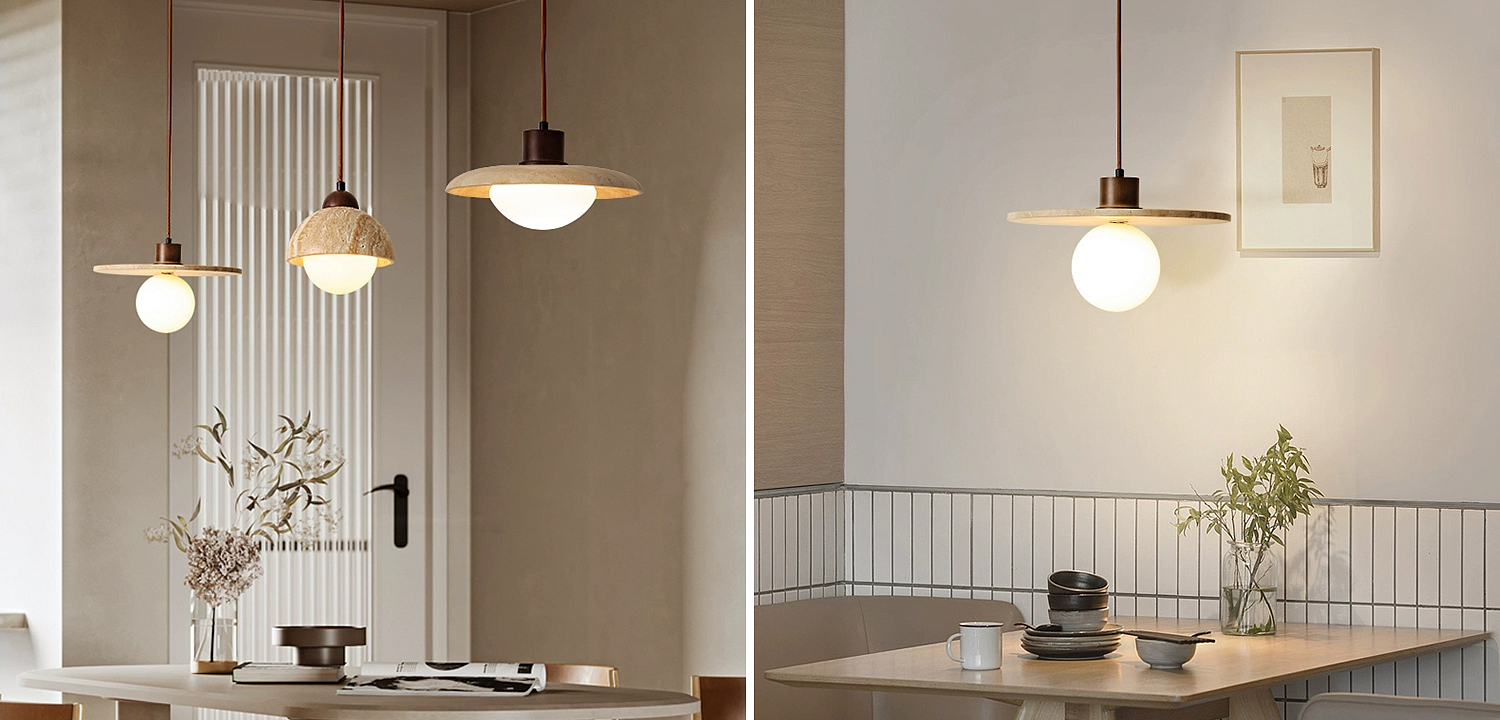 Подвесной светильник из травертина JAMTE TRAVERTINE Подвесной светильник из травертина JAMTE TRAVERTINE - Loft-Concept в Самаре