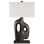 Настольная лампа с прямоугольным тканевым абажуром на фигурном каркасе Brutilist  варинант исполнения - 4 | Loft Concept в Самаре