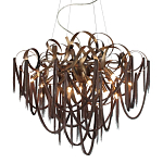 Люстра подвесная с объемной композицией из скрученных лент и металлических цепочек Atlantis Chain варинант исполнения - 1 | Loft Concept в Самаре