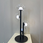 Настольная лампа с тремя прозрачными куполообразными плафонами и черным металлическим основанием Flos Wireline Lighting варинант исполнения - 6 | Loft Concept в Самаре