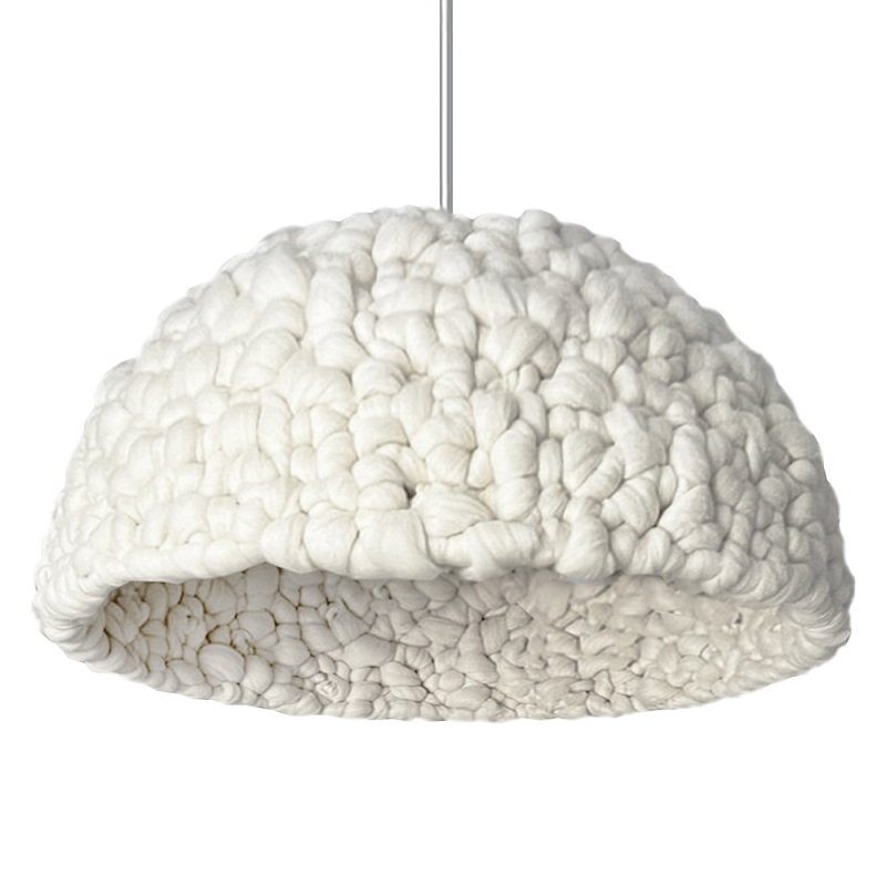 Вязаный подвесной светильник из шерсти Dome Wool Lamp Белый Вязаный подвесной светильник из шерсти Dome Wool Lamp Белый в Самаре | Loft Concept