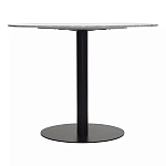 Круглый обеденный стол с белой мраморной столешницей White Tabletop on Black Base варинант исполнения - 4 | Loft Concept в Самаре
